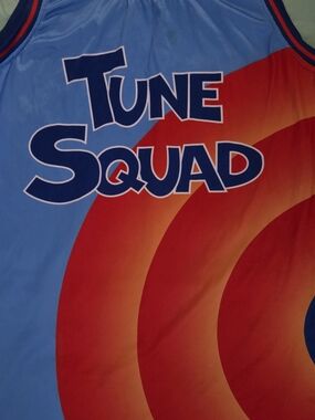 Tune Squad Men's Basketball Jersey - Light Blue & Red Gradient